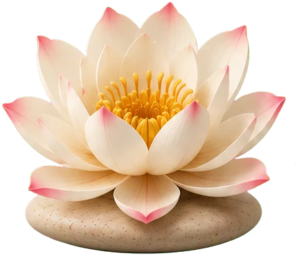 Flor de lótus sobre uma pedra